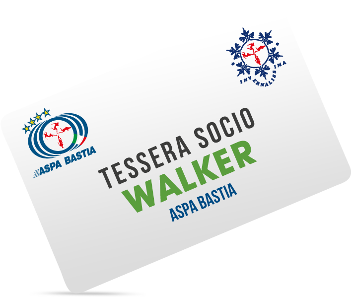 Tessera Socio Walker Aspa Bastia per essere un Socio Camminatore dell'ASD Podistica di Bastia umbra